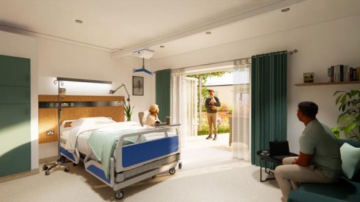 An illustration of a new bedroom in the hospice