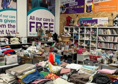 Room full of art and craft items