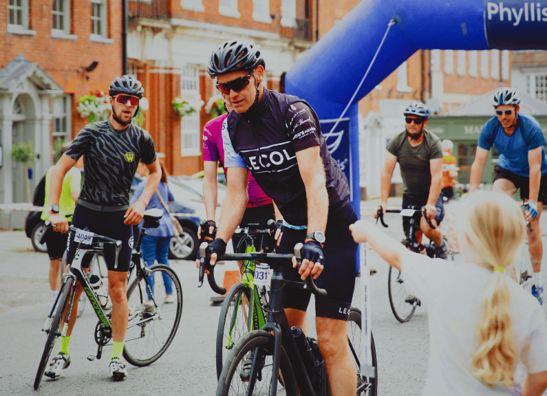 A cyclist in the countryside