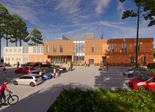 The front of the new hospice as an illustration