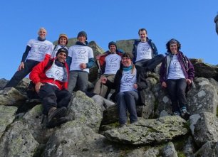 Phyllis Tuckwell supporters at the top of Ben Nevis