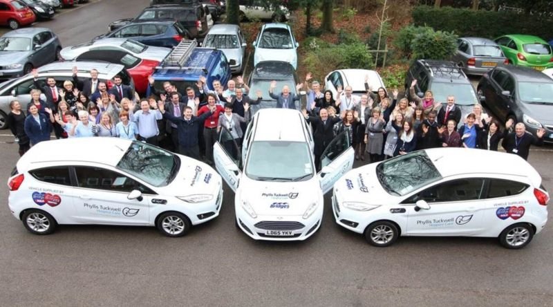 Bridges Estate Agents donating cars for Phyllis Tuckwell's community nursing team