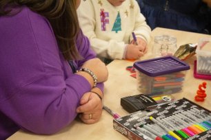 Children taking part in arts and crafts
