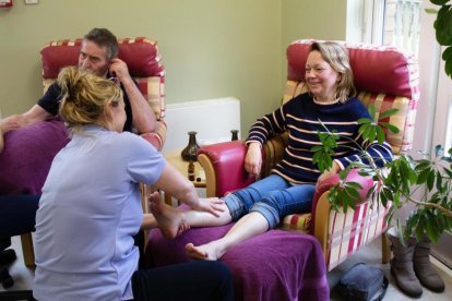 Person having foot massage