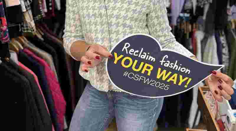 Person holding sign