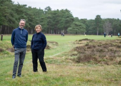 Two people on golf course