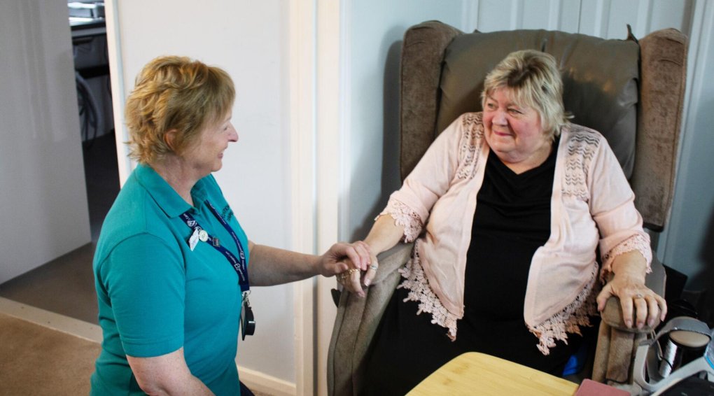 Occupational therapist with patient