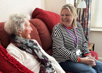 Home Support volunteer with patient
