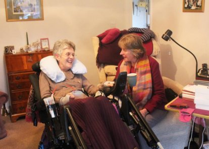 A volunteer with a patient