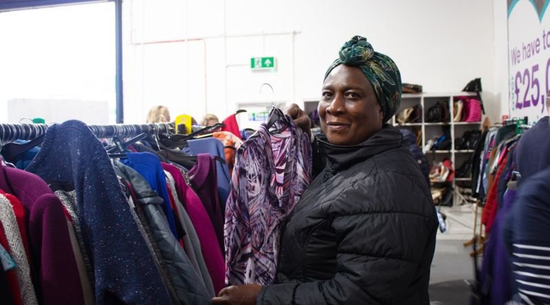 Woman looking at clothes