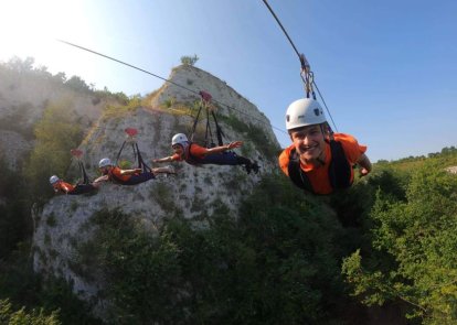 People on zipwire
