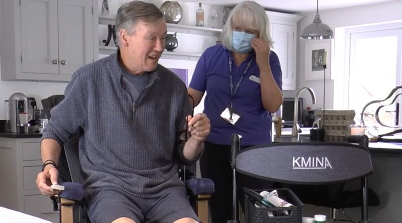 Patient with healthcare professional