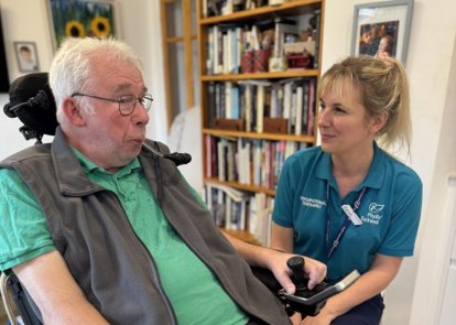 Occupational therapist with patient