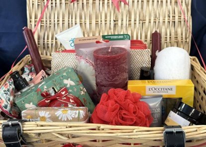 Hamper full of pampering items