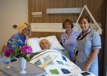 A patient with nursing staff
