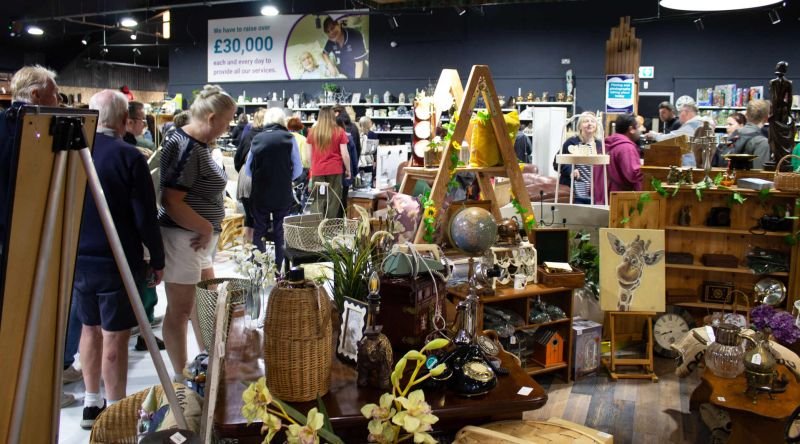 Items for sale in a charity shop