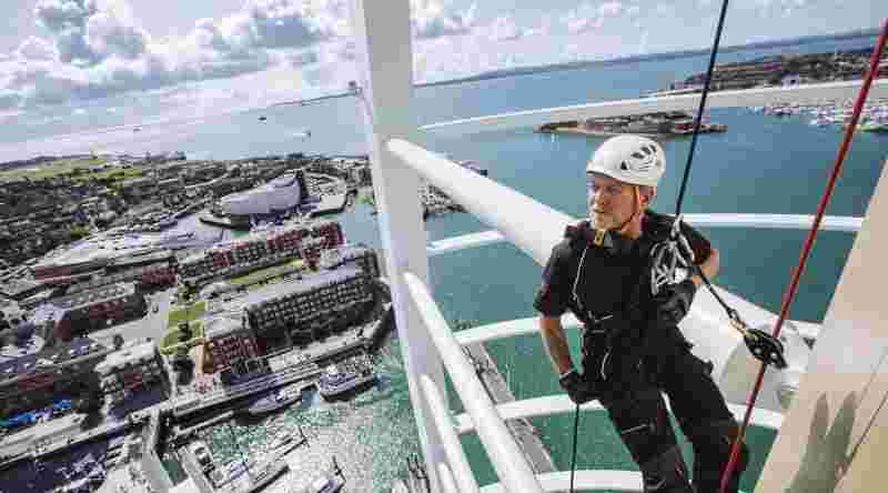 Abseiler on Spinnaker Tower