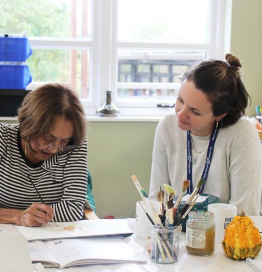 Student art counsellor and patient