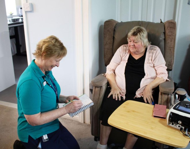Tina and an occupational therapist