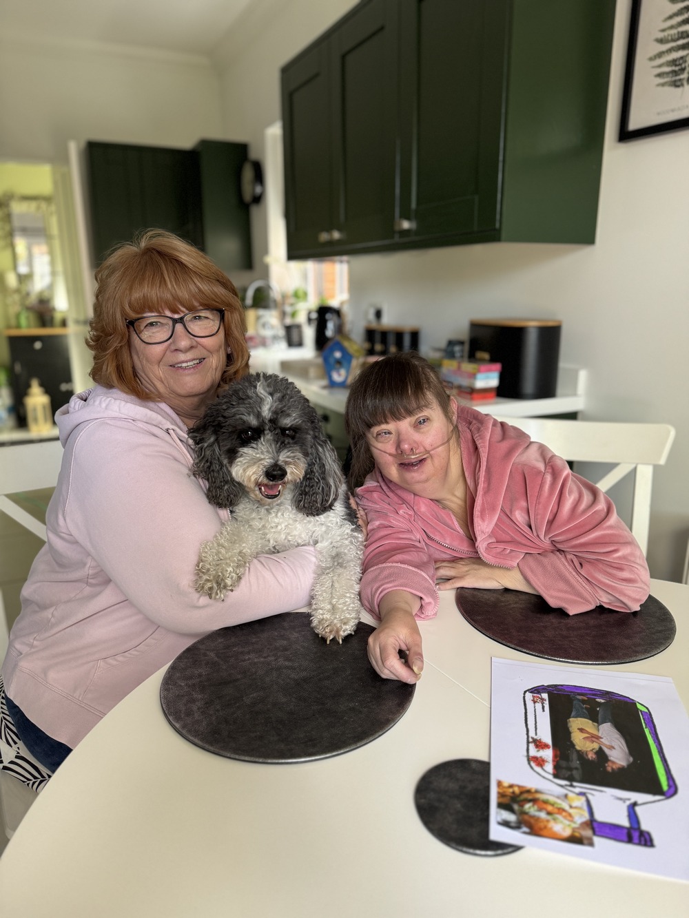 Emma and Sandra with their dog