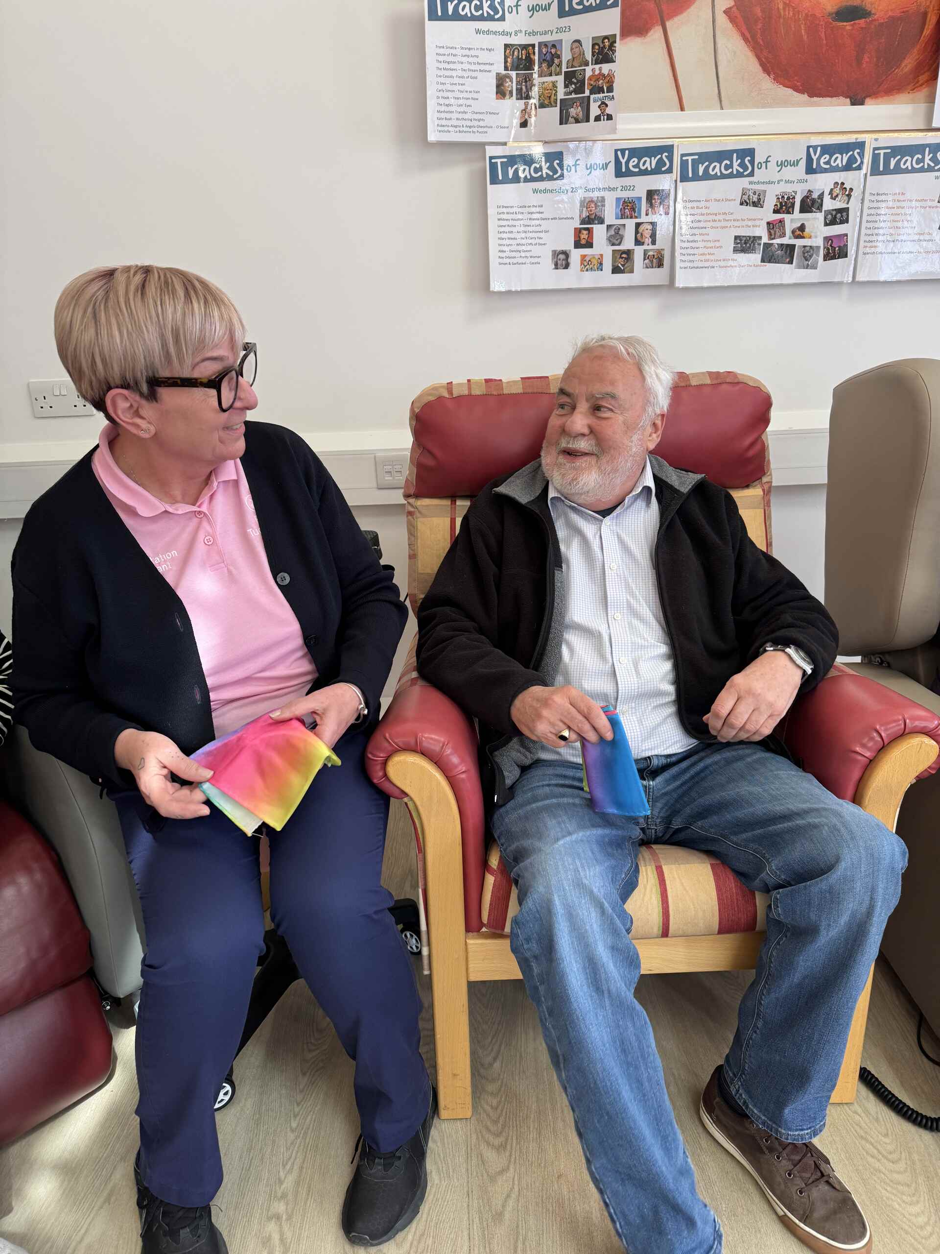 Malcolm with one of our rehabilitation assistants