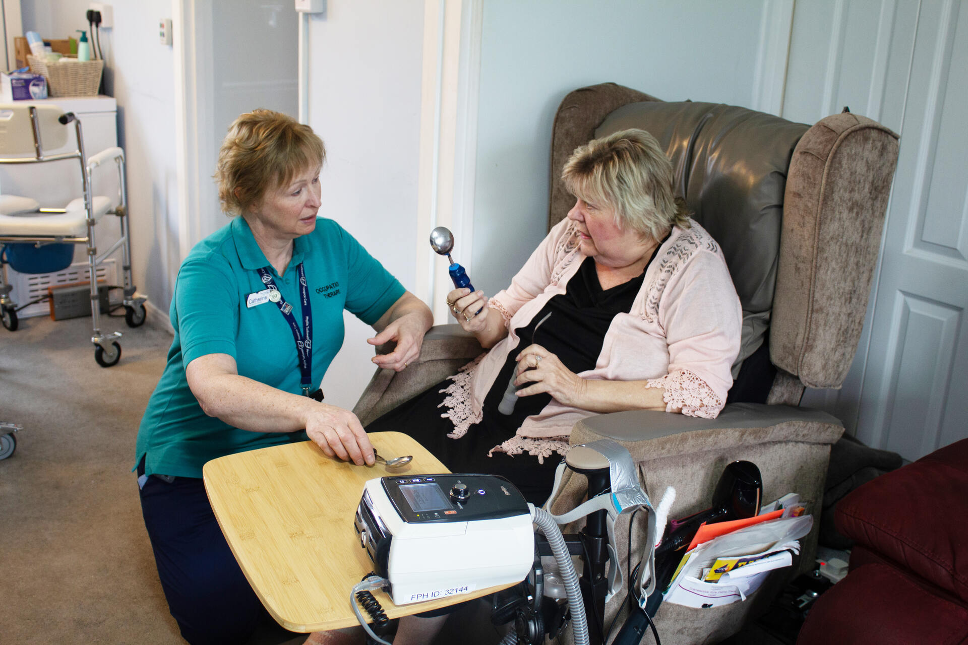 Tina and an occupational therapist