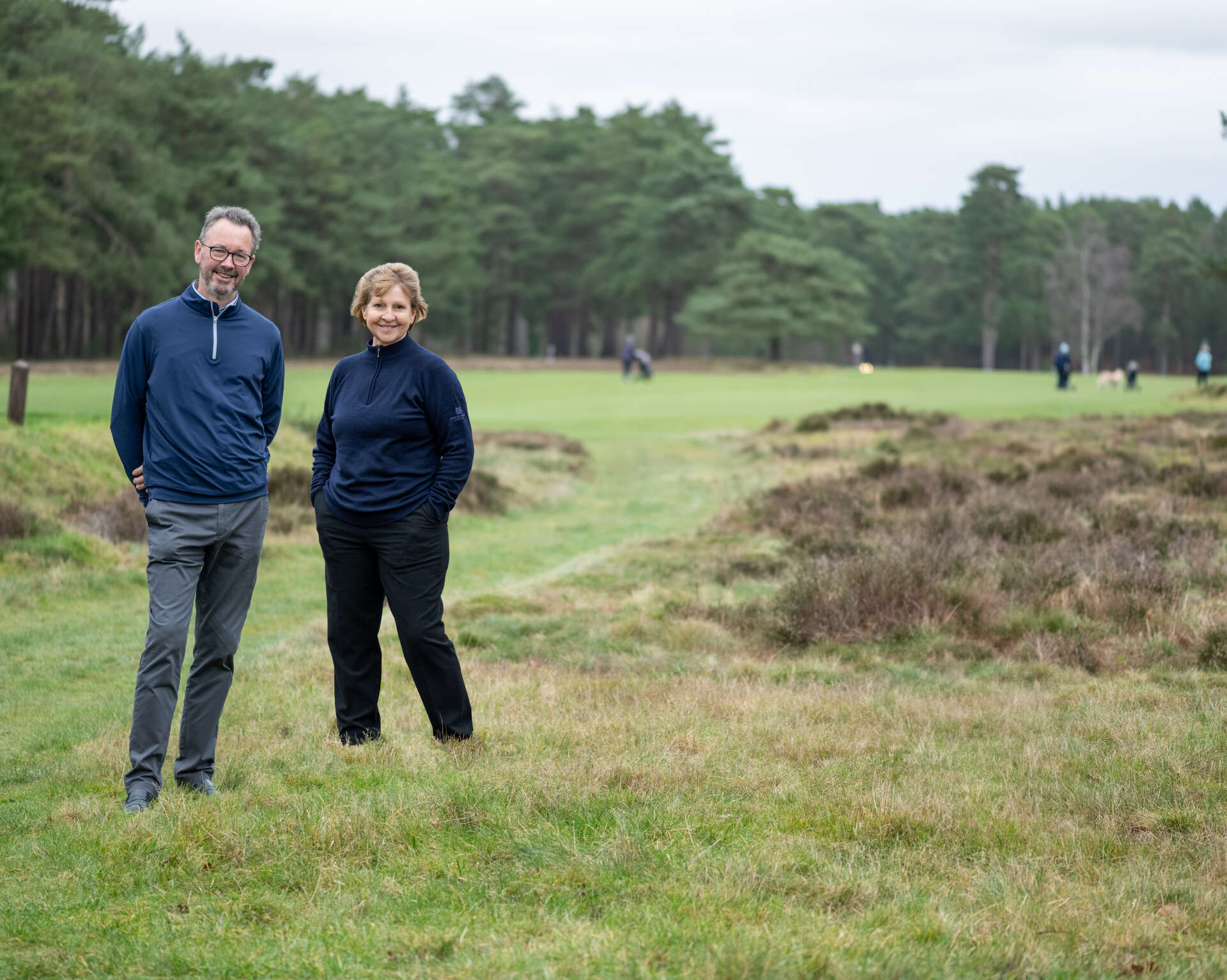 Two people on golf course