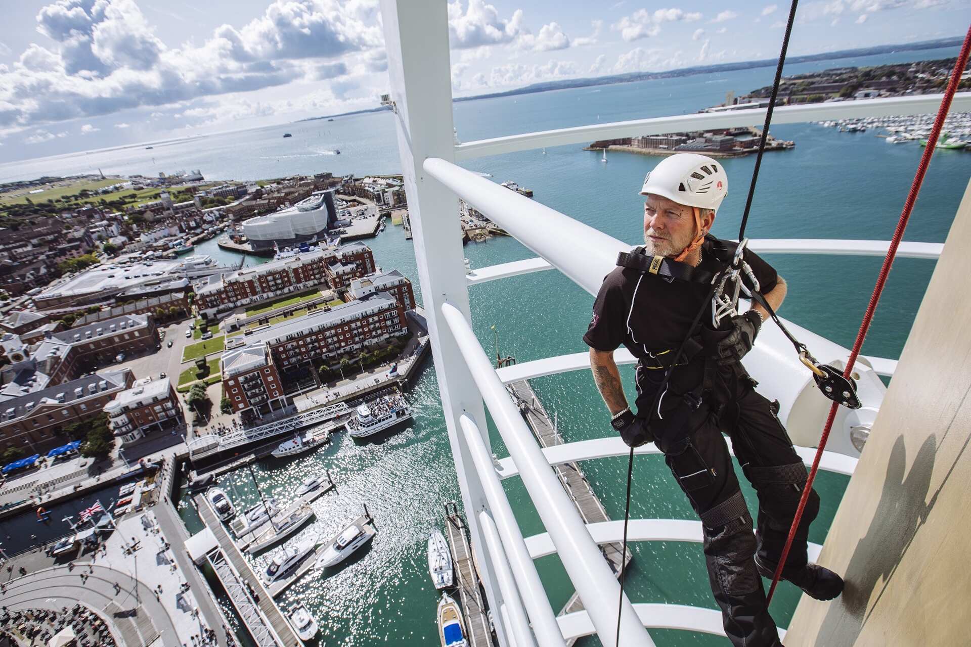 Abseiler on Spinnaker Tower